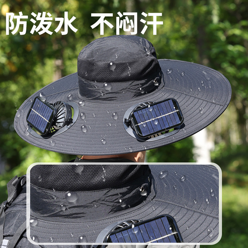 New Solar USB Rechargeable Fan - đánh giá và giá Fishing Hat