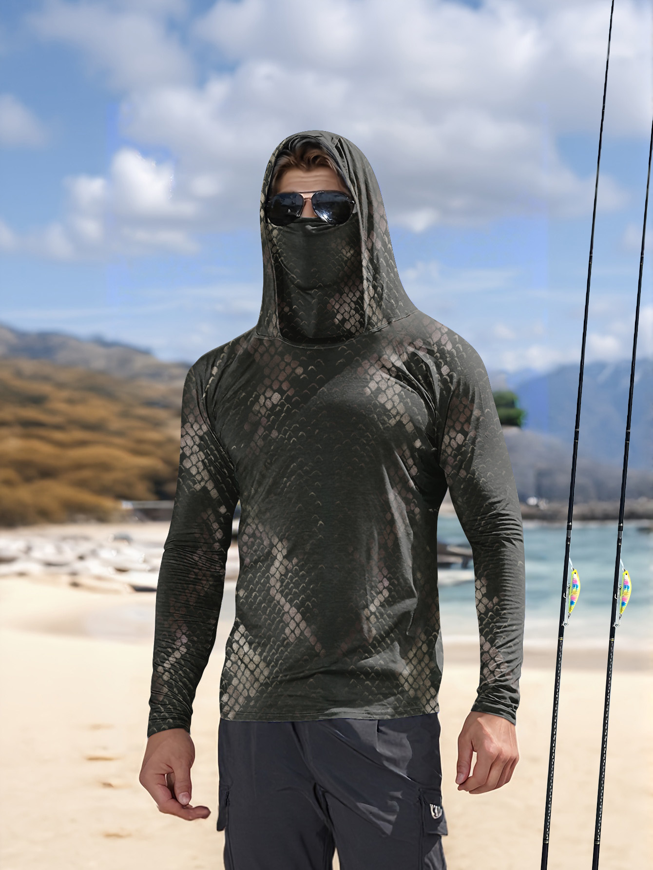 Men's Fishing Hooded Long-Slee - đánh giá và giá Fishing Shirt Uv Protection