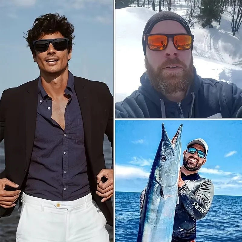Fashion Vintage Square Polariz - đánh giá và giá Fishing Sunglasses Polarized